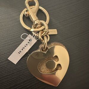 NWT Coach Heart key chain bag charm cz931